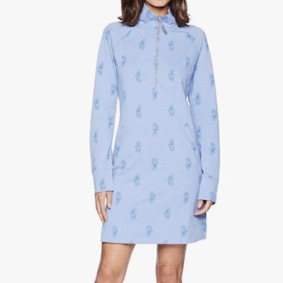 Lilly Pulitzer Skipper Dress Bennet Blue Pineapple Burnout XXS - Picture 1 of 10